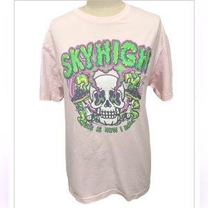 Men’s Light Pink 100% Cotton Sky High This Is How I Roll T-Shirt size Large NWT
